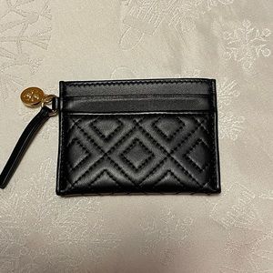 Tory Burch Black Leather Credit Card Wallet